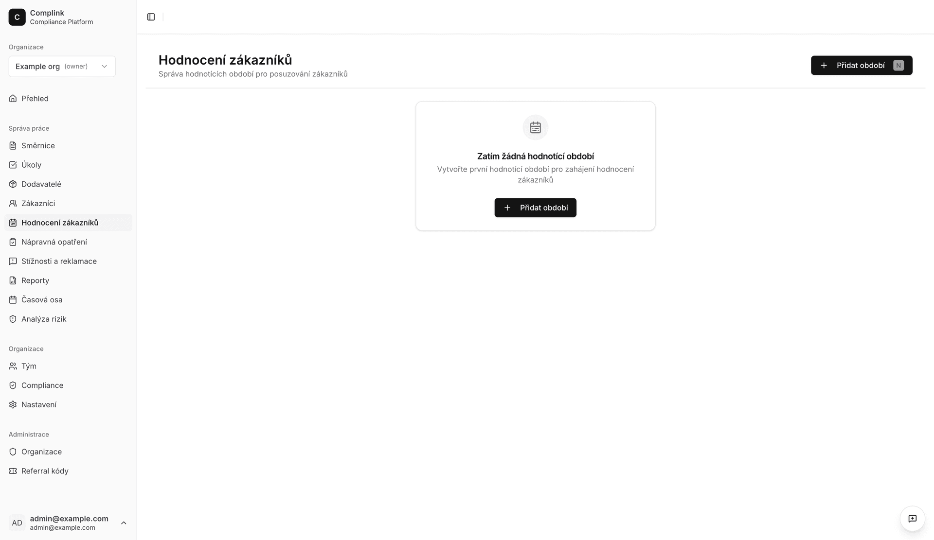 Seznam hodnocení zákazníků