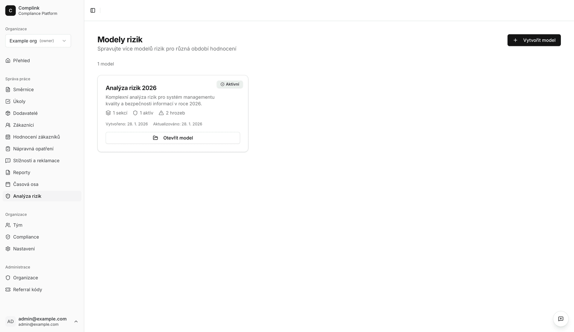 Seznam modelů rizik